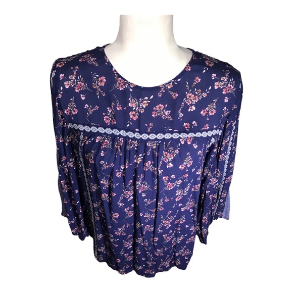 J. Jill Blue Floral Blouse - Picture 8 of 9